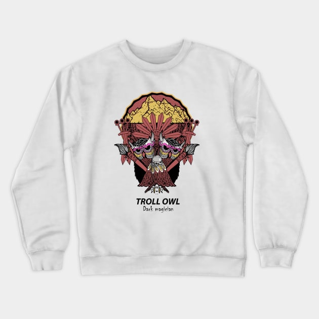 Dark Magician Troll owl Crewneck Sweatshirt by Unestore